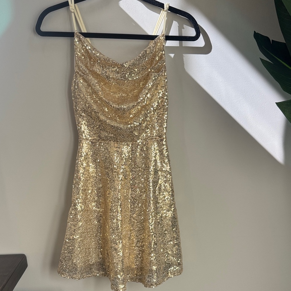 Gold Sequin Dress